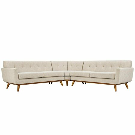 MODWAY FURNITURE Engage L-Shaped Sectional Sofa, Beige EEI-2108-BEI-SET